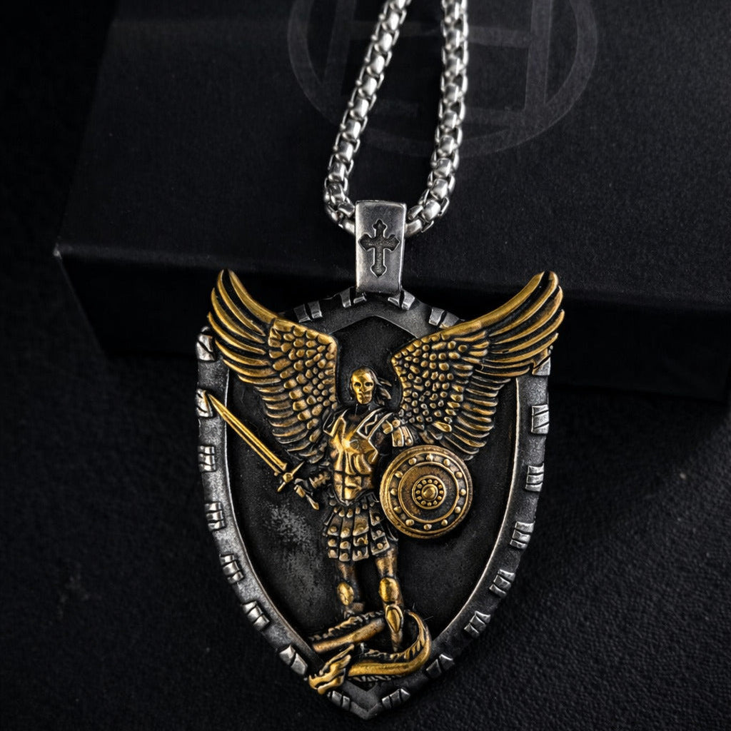 Archangel Michael Necklace – Shield Pendant