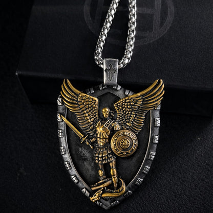 Archangel Michael Necklace – Shield Pendant