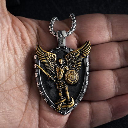 Archangel Michael Necklace – Shield Pendant