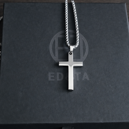 Minimalist Cross Necklace in Stainless Steel