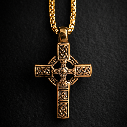 Celtic Cross Necklace for Men – 316L Stainless Steel | Irish Knotwork Pendant