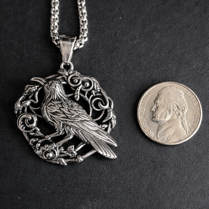 Raven Pendant Necklace for Women