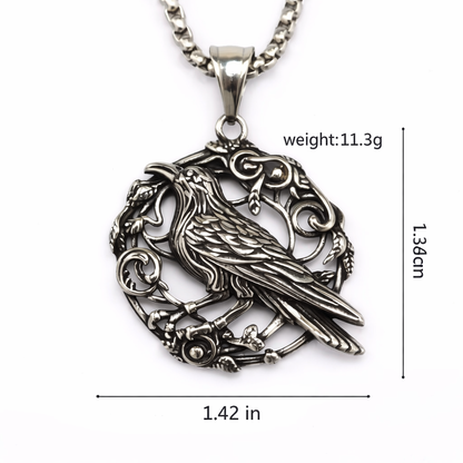 Raven Pendant Necklace for Women