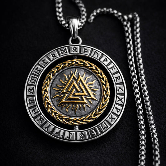 Viking Rotating Compass Necklace