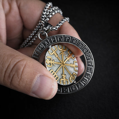 Viking Rotating Compass Necklace