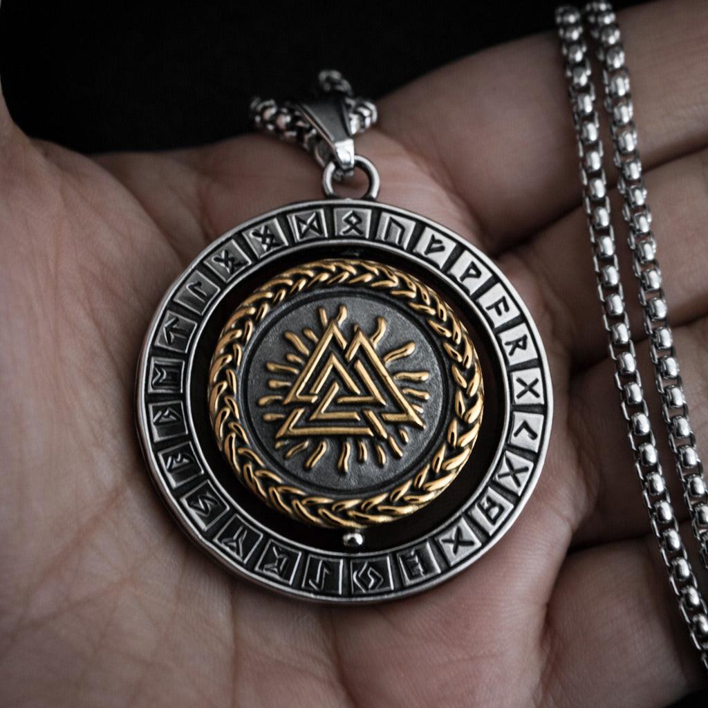 Viking Rotating Compass Necklace