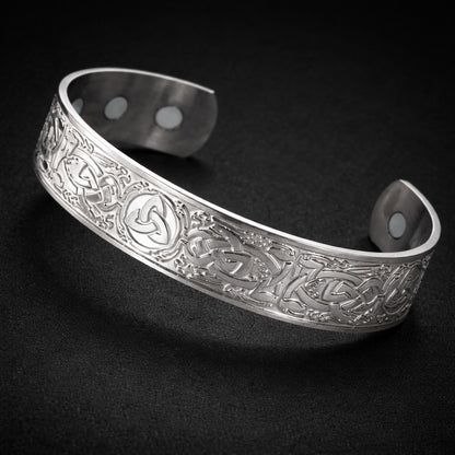 Men's Viking Knot Bracelet – Adjustable Stainless Steel Norse Wristband | Black Steel