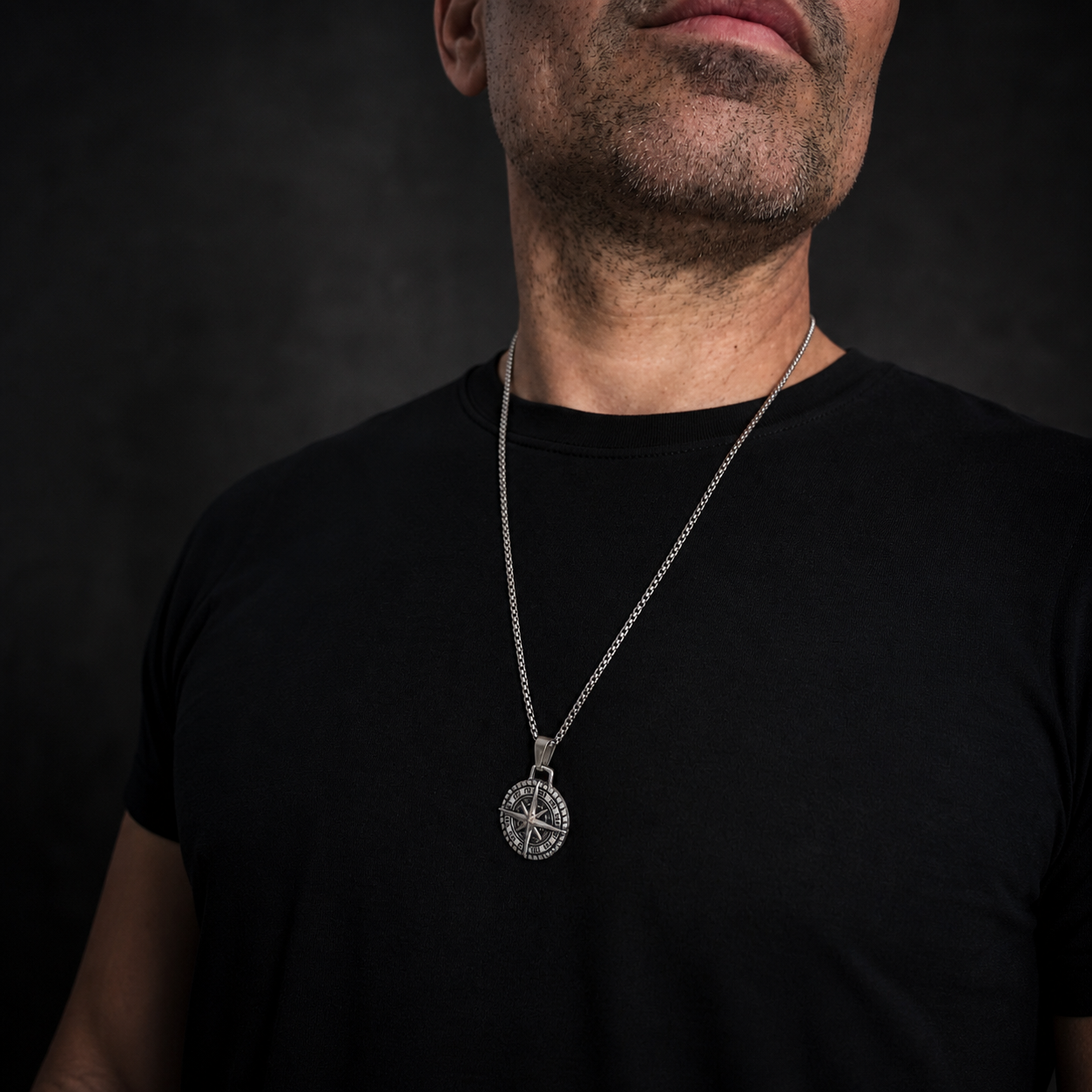 Vintage Viking Compass Pendant Necklaces For Men