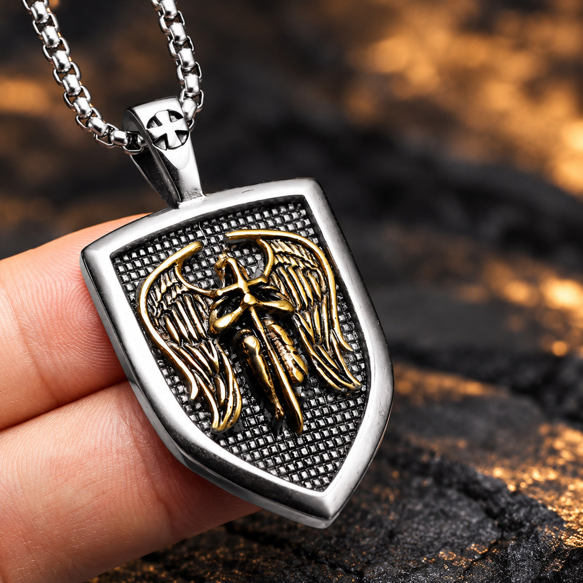 Archangel Michael Necklace for Men  | Stainless Steel