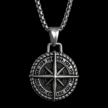 Compass Rose Necklace for Men – Nautical North Star Pendant