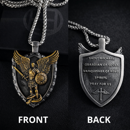 Archangel Michael Necklace – Shield Pendant