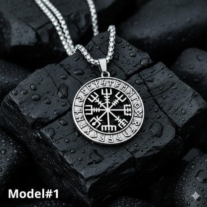Vegvisir and Runes Necklace