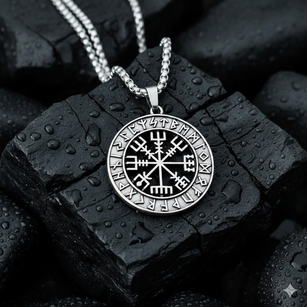 Vegvisir and Runes Necklace