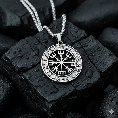 Vegvisir and Runes Necklace