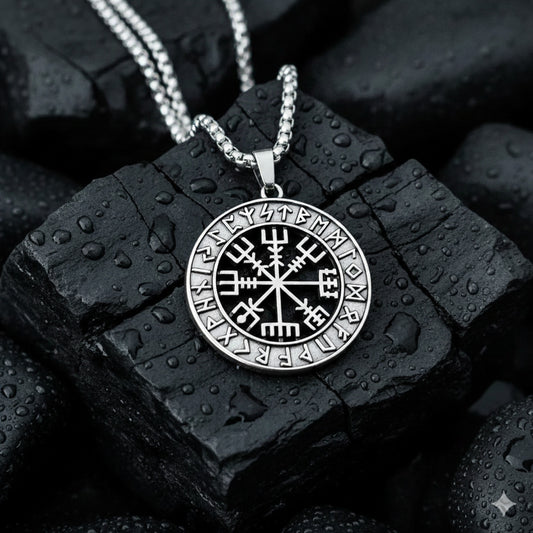 Vegvisir and Runes Necklace