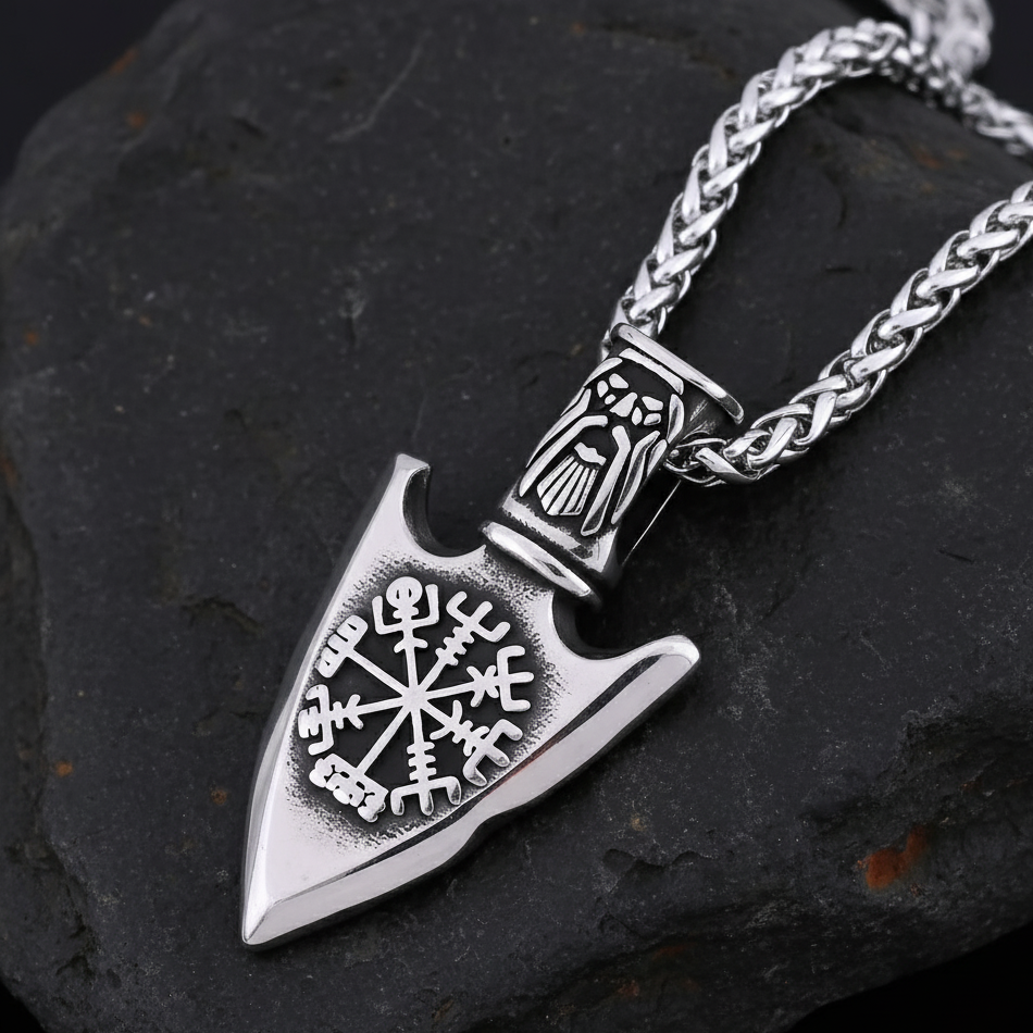Stainless Steel Viking Pendant Necklace