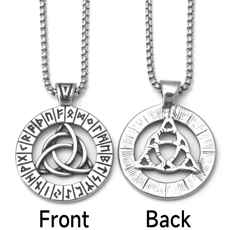 Viking Nordic Rune Necklace for Men - Triqueta.