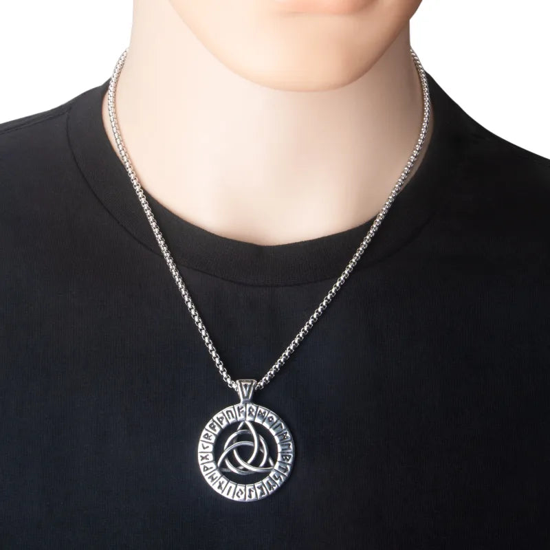 Viking Nordic Rune Necklace for Men - Triqueta.