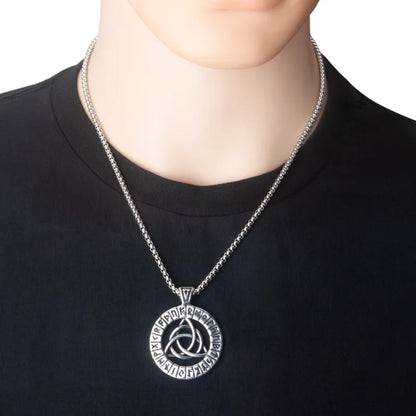 Viking Nordic Rune Necklace for Men - Triqueta.