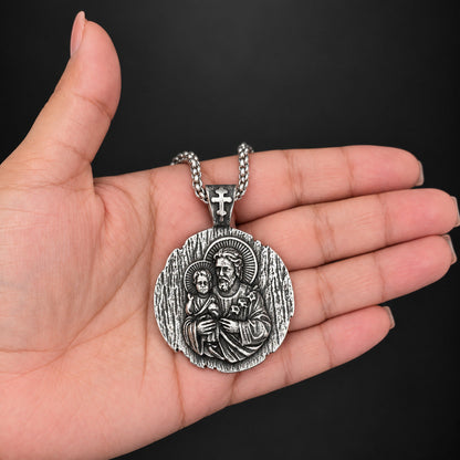 Saint Joseph Pendant Necklace | Stainless Steel