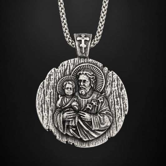 Saint Joseph Pendant Necklace | Stainless Steel
