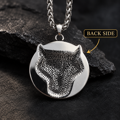 Viking Wolf Rune Necklace | Stainless Steel Norse Pendant
