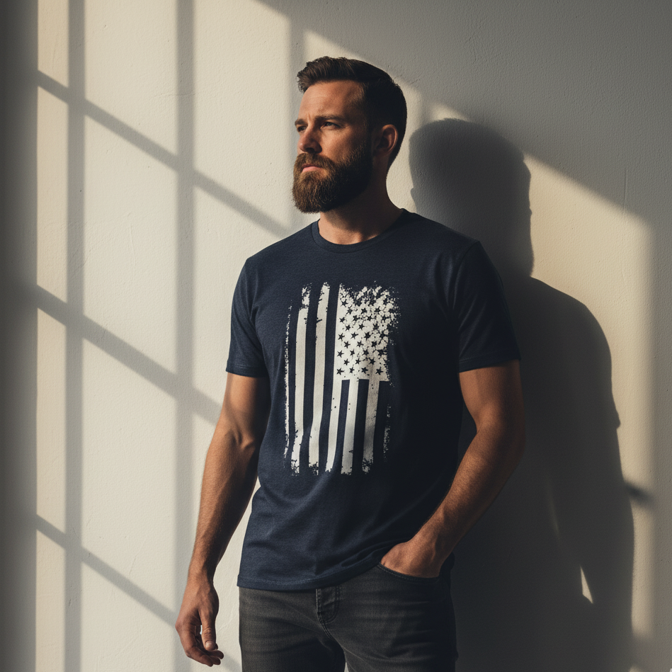 Distressed American Flag T-Shirt – Patriotic Style
