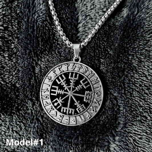Vegvisir and Runes Necklace