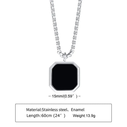 Elegant square necklace for men.