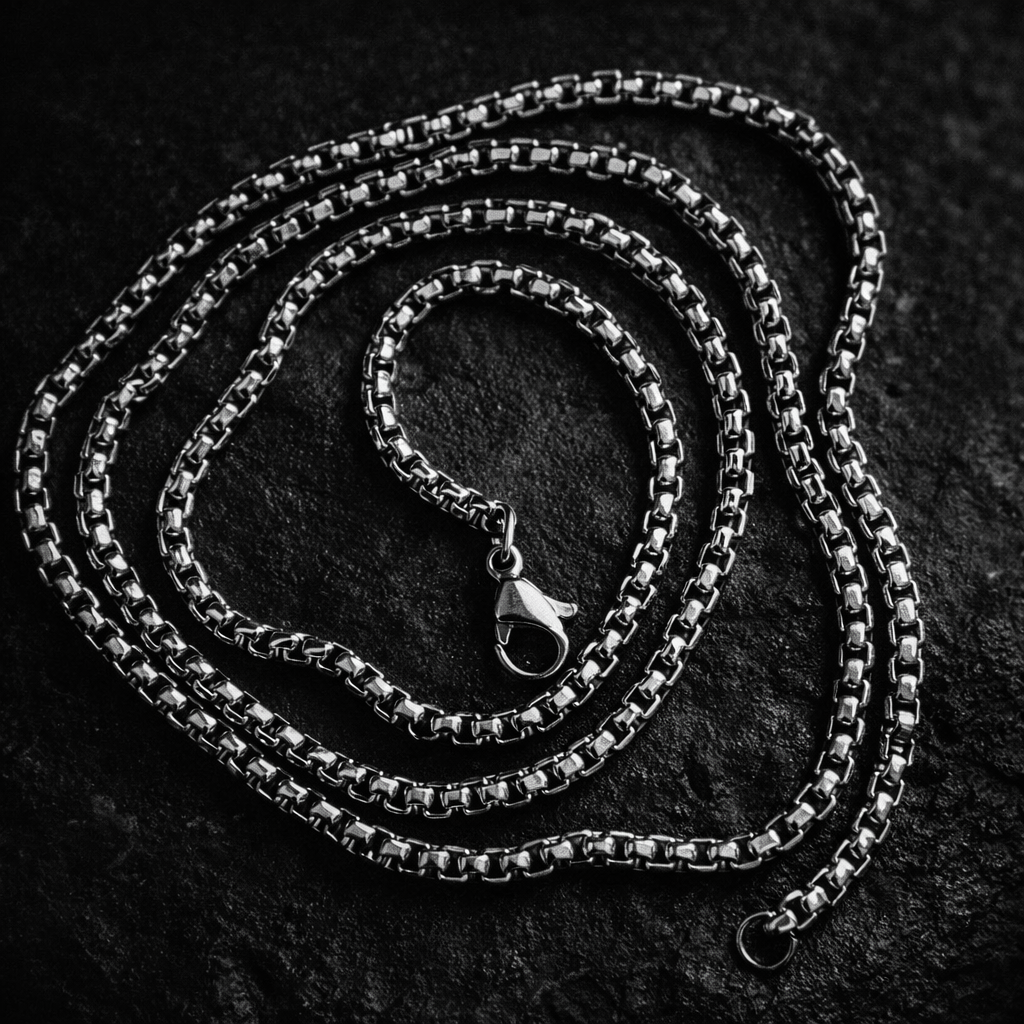 Square Bead Chain 3.0 mm in Stainless Steel