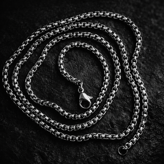 Square Bead Chain 3.0 mm in Stainless Steel