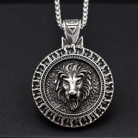 Lion King Sun Medallion Necklace for Men – Royal Lion Pendant