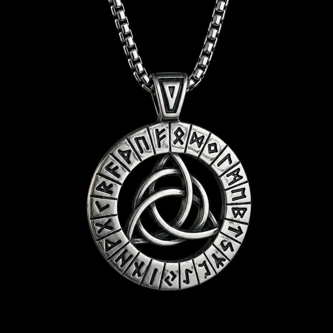 Triquetra Rune Necklace – Celtic Trinity Knot Viking Pendant