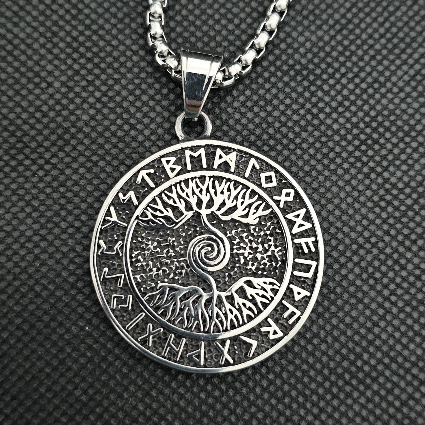 Viking Double-Sided Necklace: Wisdom of the Tree of Life and Runic Protection.