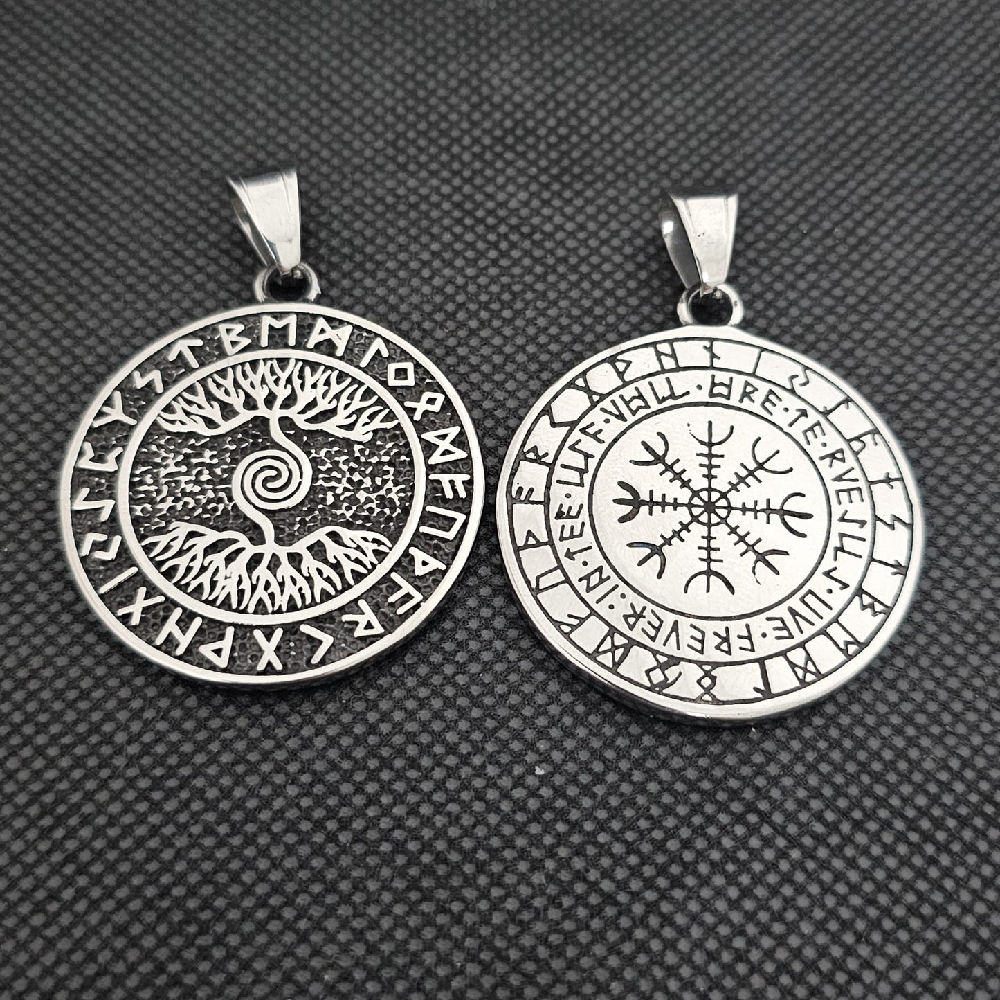 Viking Double-Sided Necklace: Wisdom of the Tree of Life and Runic Protection.