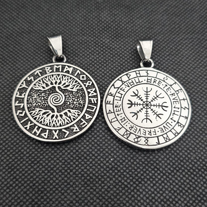 Viking Double-Sided Necklace: Wisdom of the Tree of Life and Runic Protection.