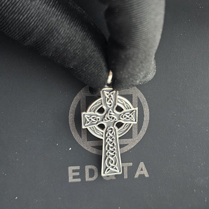 Celtic Cross Necklace for Men and Women, 925 Sterling Silver Celtic Cross Pendant.