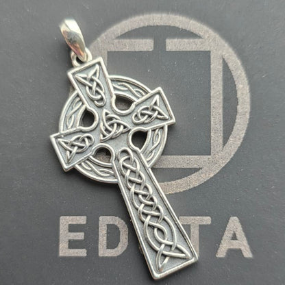 Celtic Cross Necklace for Men and Women, 925 Sterling Silver Celtic Cross Pendant.