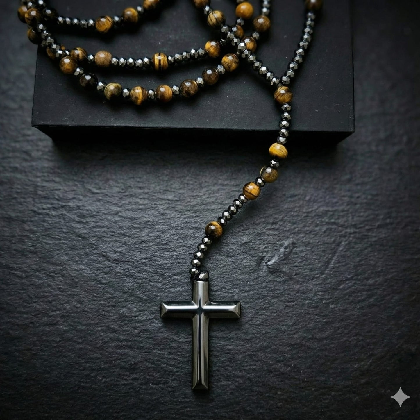 Prayer Rosary | Natural Stone Bead & Elegant Cross