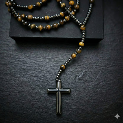 Prayer Rosary | Natural Stone Bead & Elegant Cross