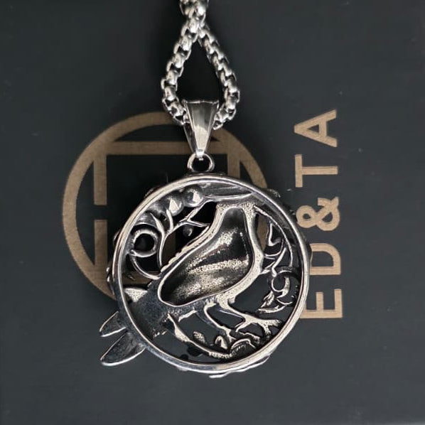 Raven Pendant Necklace for Women