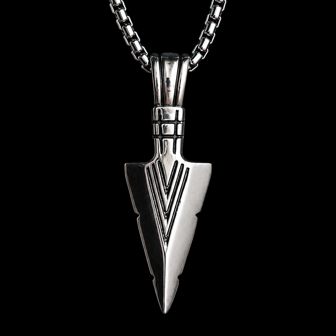 Arrowhead Necklace for Men – Minimalist Spearhead Pendant | Stainless Steel