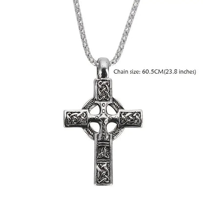 Carved viking cross pendant necklace, - Ed&Ta