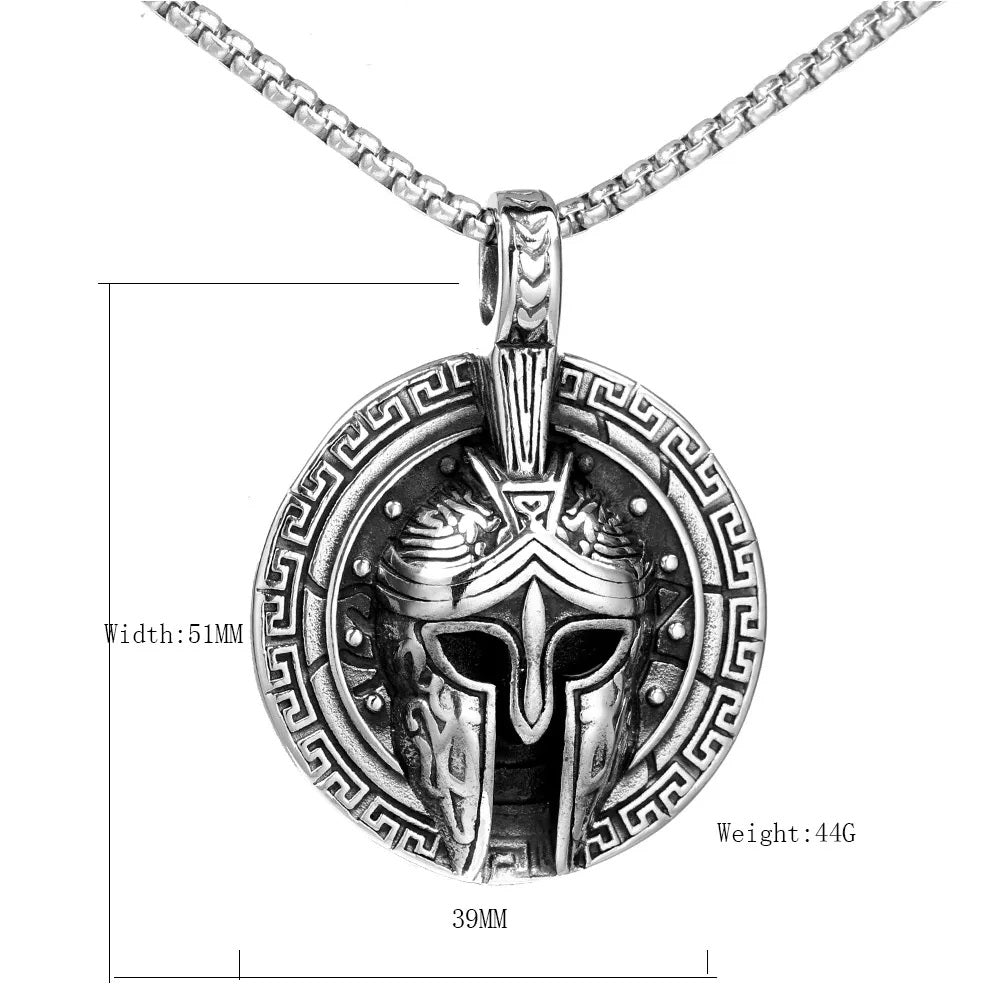 Spartan (Corinthian) Helmet Pendant Necklace - Stainless Steel Greek Warrior Jewelry - Mythology and Strength Gift