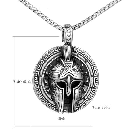 Spartan (Corinthian) Helmet Pendant Necklace - Stainless Steel Greek Warrior Jewelry - Mythology and Strength Gift