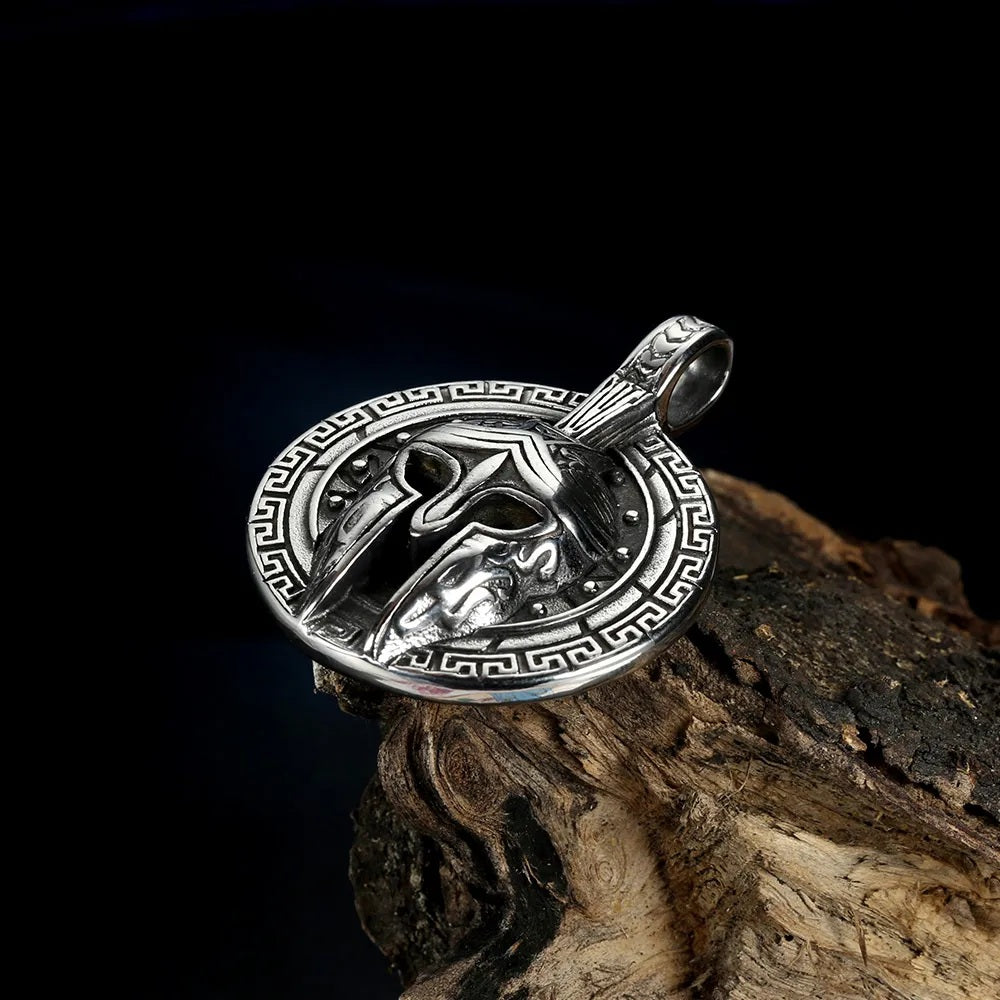 Spartan (Corinthian) Helmet Pendant Necklace - Stainless Steel Greek Warrior Jewelry - Mythology and Strength Gift
