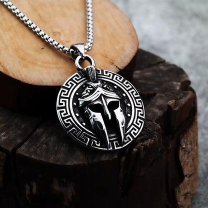 Spartan (Corinthian) Helmet Pendant Necklace - Stainless Steel Greek Warrior Jewelry - Mythology and Strength Gift