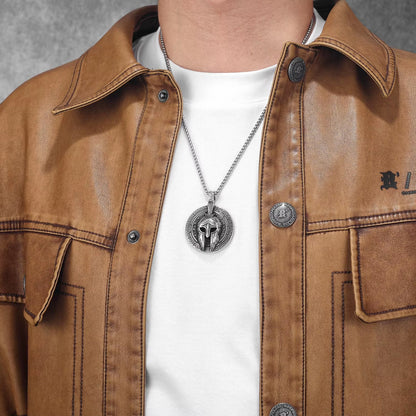 Spartan (Corinthian) Helmet Pendant Necklace - Stainless Steel Greek Warrior Jewelry - Mythology and Strength Gift