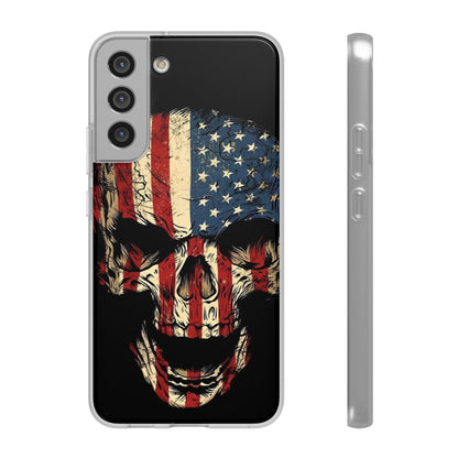 Cell phone case with skull and flag of the United States. - Ed&Ta