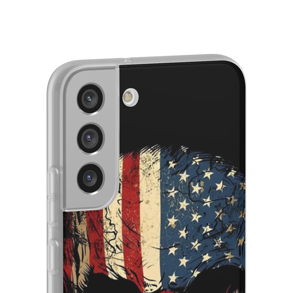 Cell phone case with skull and flag of the United States. - Ed&Ta